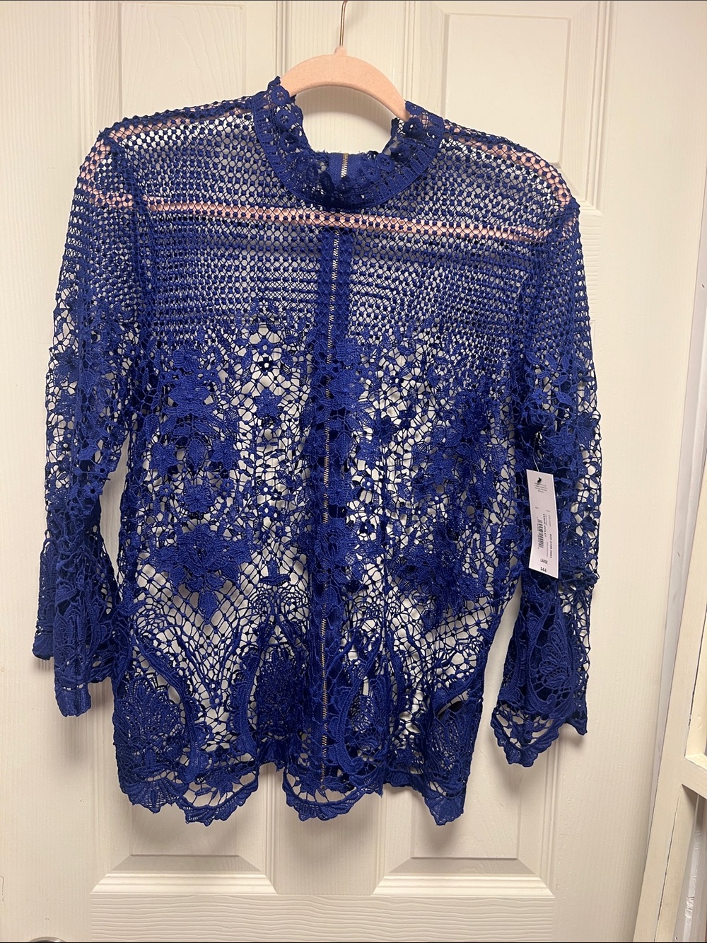 BOLD elements Royal Blue Crochet Lace Top
